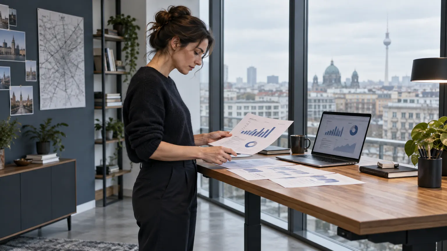 Analystin prüft Partnerberichte und Kennzahlen eines Affiliate-Programms